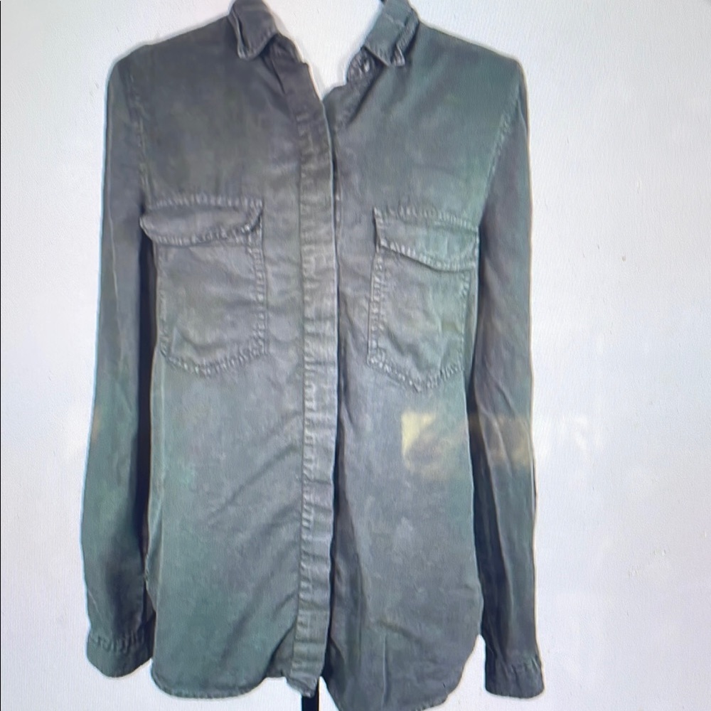 Olive Button Down Shirt for Women